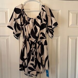 Black and Cream Women's Romper